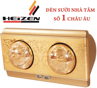 đèn sưởi nhà tắm Heizen 2 bóng vàng HE2B